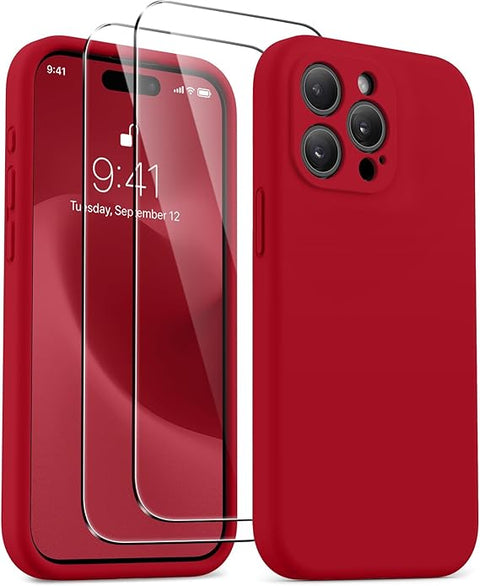 Magnetic for iPhone 16 Pro Max Case, [Compatible with MagSafe][Camera Protection], Food Grade Silicone Phone Case with [2 Screen Protectors], Anti-Scratch Lining, 6.9inch, Stone