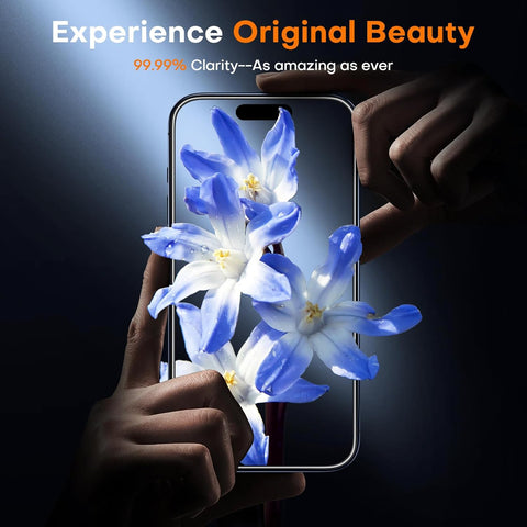 iPhone 15 Pro Max Screen Protector 9H Hardness Military Grade Shatterproof HD Tempered Glass for Full Coverage Easy Installation 2 Pack