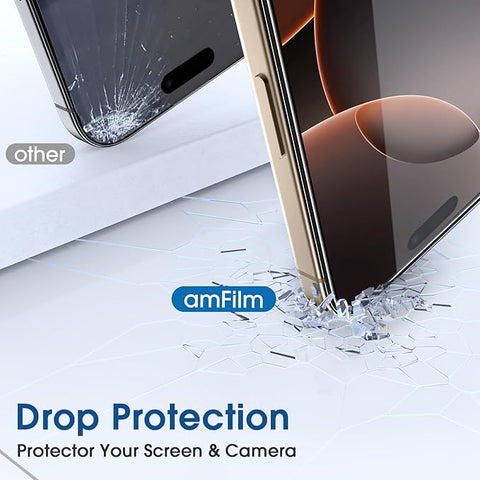 Auto-Alignment OneTouch for iPhone 16 Pro Max [6.9''] Screen Protector + Camera Lens Protector, Tempered Glass, 30 seconds Installation, Bubble Free, Case Friendly, Anti-Scratch [2+2 Pack]