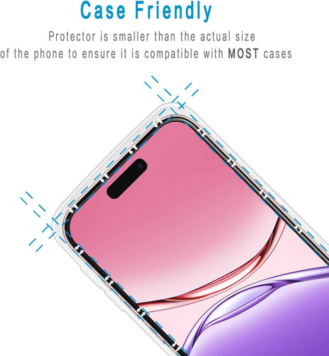 2 Pack Glass for iPhone 16 6.1 Inch Screen Protector with 2 Pack Camera Lens Protector, Anti Scratch, Bubble Free