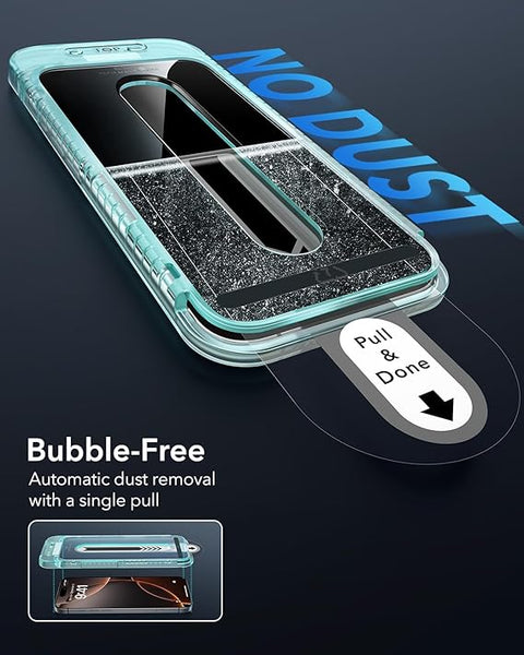 3 Pack for iPhone 16 Pro Max Screen Protector, [9H Hardness] [Military Grade Shatterproof] Tempered Glass Film with Flawless Fit Tray, HD Clear, Scratch Resistant