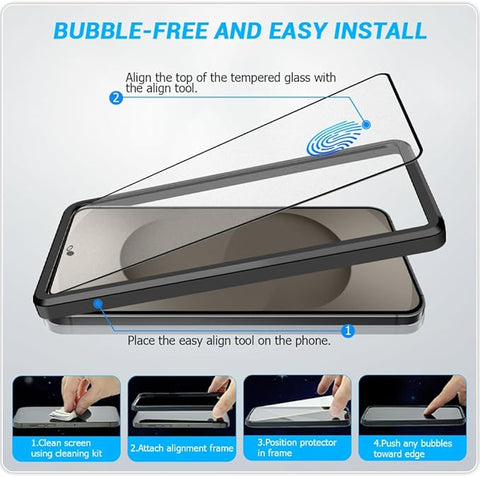 2 Pack Galaxy S25 Ultra Matte Screen Protector, ,9H Tempered Glass,Anti-Glare,Anti-Scratch,Smooth and Responsive Absolute, No Bubbles,High Definition, Fingerprint Unlock, With Installation Frame