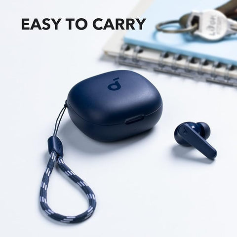 Wireless Earbuds, 10mm Drivers with Big Bass, Bluetooth 5.3, 30H Long Playtime, Water-Resistant, 2 Mics for AI Clear Calls, 22 Preset EQs, Customization (Blue)