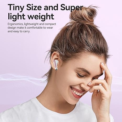 Wireless Earbuds Bluetooth Headphones 5.3 Stereo 50 Hour Playback Ear Buds with LED Display and with 4 ENC Noise Cancelling Mic Wireless Earphones, for Phone, Tablet, Laptop, Sports, Rose Gold