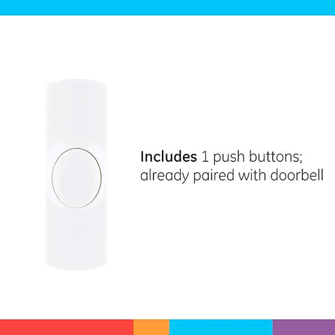 Wireless Doorbell Kit, Plug-In Receiver, 1 Push Buttons Door Bell, 2 Melodies Doorbell Chime, 4 Volume Levels, Classroom Doorbell, 150 Ft Range, White, 19298