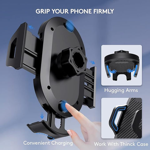 Universal Car Phone Holder, Strong Suction Cup Super Stable Phone Mount for Car Fit for iPhone 16 15 14 Pro Max All Smartphones