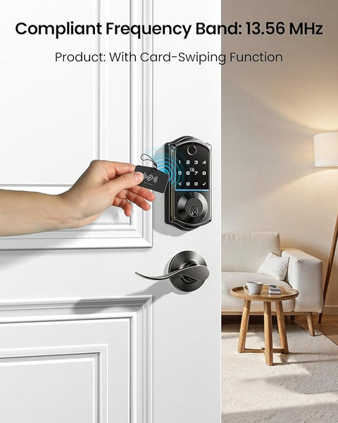 VK01 IC Cards for Smart Lock, 13.56MHz RFID Cards Key Fobs for Keyless Entry Door Lock, Smart Deadbolt Key Compatible to Multiple Apps (3 Pack)