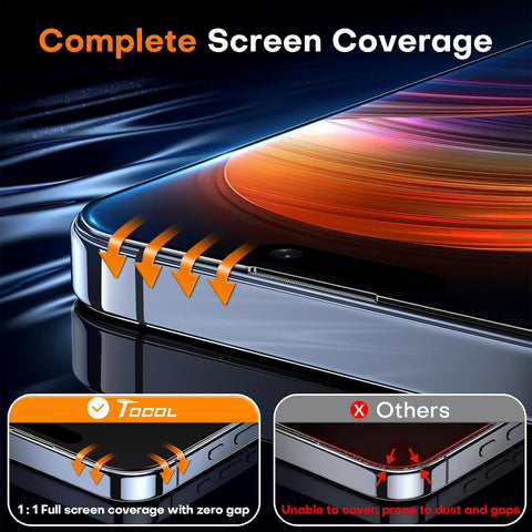 iPhone 15 Pro Max Screen Protector 9H Hardness Military Grade Shatterproof HD Tempered Glass for Full Coverage Easy Installation 2 Pack