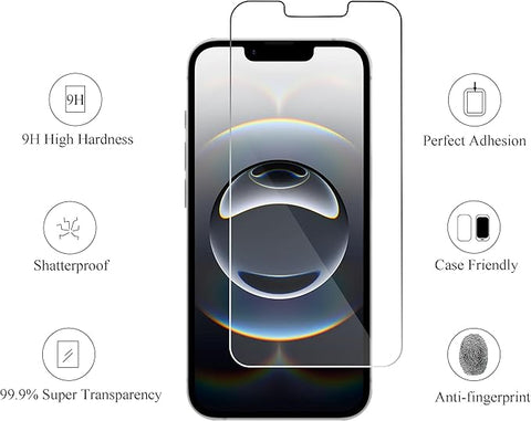 Screen Protector for iPhone 16e / iPhone 14 / iPhone 13 / iPhone 13 Pro [6.1 Inch] Display 3 Pack Tempered Glass, Case Friendly [Not for iPhone 16 6.1 Inch]