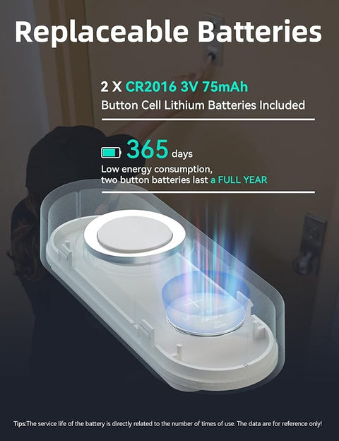 Lighted Wireless Doorbell for Home, Waterproof Battery Doorbell Wireless 1,000ft Range, 5 Volume Levels with 58 Doorbell Chimes & LED Flash (White, Doorbell with 2 Buttons & 1 Receiver)