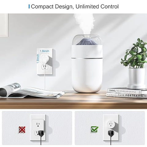 Smart Plug 2025 Upgrade to 15A, Bluetooth & Wi-Fi Outlet Plug Dual Connection, Voice Control, Remote Control Outlet Timer Indoor, Smart Plugs That Work with Alexa & Google, 2.4GHz Wi-Fi Only