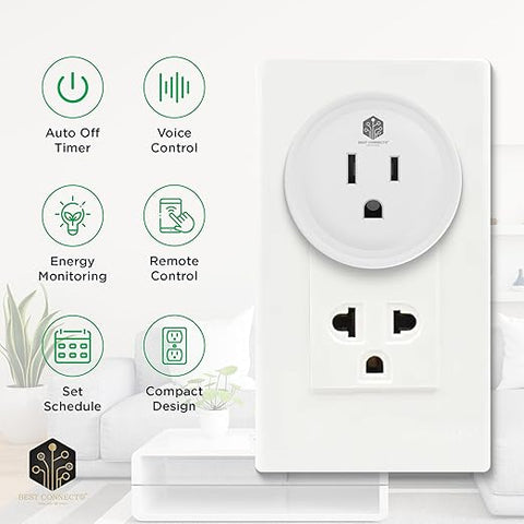 Matter Smart Plug - Intelligent Socket Compatible with Homekit, Google Home, Alexa, SmartThings - Smart Outlet for Automatic Appliance Control,10A, 2.4GHz WiFi (10A - Pack
