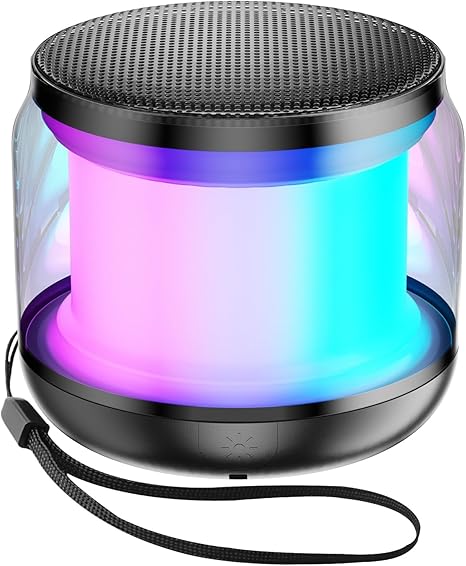 Mini Portable Bluetooth Speakers Wireless,TWS Pairing Small Bluetooth Speaker，with Lights and Lanyard,Gifts for Women/Girls, Boys and Kids for Christmas
