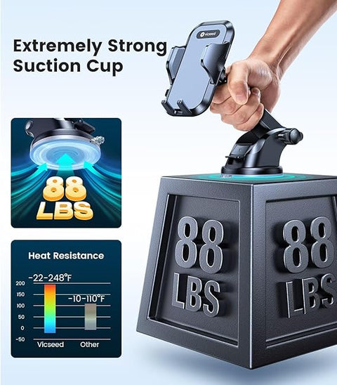 [No.1 Powerful Suction] [Rally Racing-Grade Stability] Phone Holders for Your Car 2025 Upgraded Car Phone Holder Mount Truck Stand for Dashboard Windshield Vent for iPhone Samsung All Phones