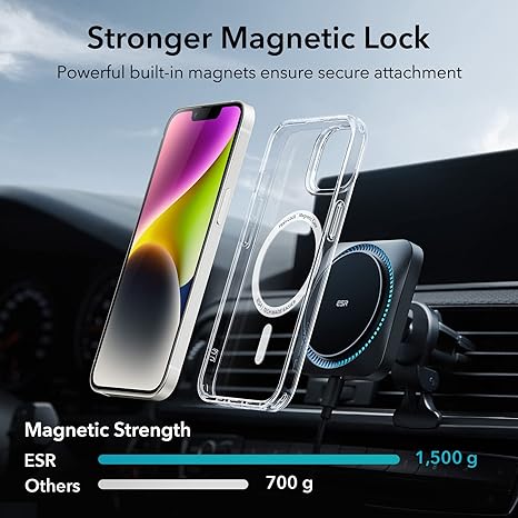 iPhone 14/iPhone 13 Case, Compatible with MagSafe, Classic Hybrid Magnetic Mobile Phone Case iPhone 14/13 Case, Military Standard, Drop Protection, Clear