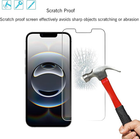 Screen Protector for iPhone 16e / iPhone 14 / iPhone 13 / iPhone 13 Pro [6.1 Inch] Display 3 Pack Tempered Glass, Case Friendly [Not for iPhone 16 6.1 Inch]