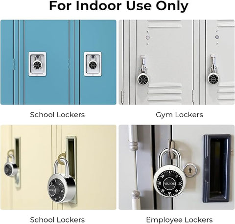 Dial Combination Lock - Padlock for Gym and School - 1 Pack, Black