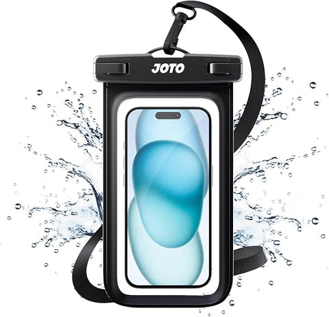 Universal Waterproof Phone Case for iPhone 16 15 14 13 Plus Pro Max, IPX8 Cellphone Dry Bag 12 11 Pro Max XR X 8 7 6S Plus SE, Galaxy S23 S22 S21 S20+ S20 S10 Plus Note, Pixel -Black
