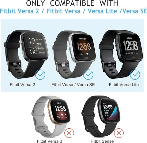 6 Pack Sport Bands Compatible with Fitbit Versa, Classic Soft Silicone Replacement Wristbands for Smart Watch Women Men (6 Pack A, Small)