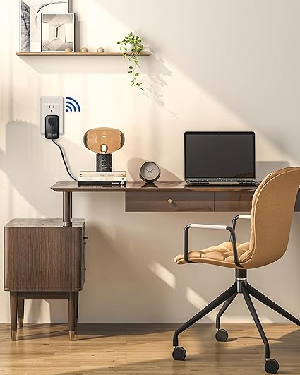 Remote Control Outlet Plug Wireless On Off Power Switch, Black Remote Light Switch Wireless for Lamp, Light, Fan, Programmable, Compact and Portable, 100ft RF Range, FCC Certified, Battery Included