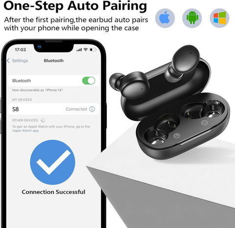 Wireless Earbuds Bluetooth 5.3 in Ear Buds Light Weight Headphones,Deep Bass Sound,Built in Mics Headset,Clear Calls Earphones for Sports Workout