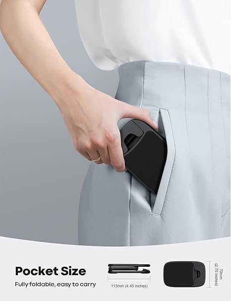 Cell Phone Stand for Desk - [Height Adjustable] Foldable Mobile Phone Holder, Portable Stand for iPhone 16 15 14 13 12 11 Pro Max Plus, Galaxy S25 S24, All Cellphones, Office Accessories