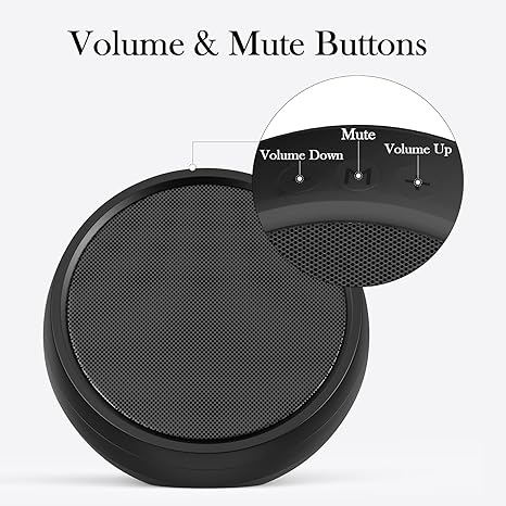 USB Computer Speaker for Laptop, External Speakers for Desktop Computer with Crystal Clear Sound, Rich Bass and Volume Buttons, Plug-N-Play (Black)