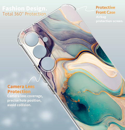 for Samsung Galaxy S24 Plus Case [Marble Slim]+[Anti-Drop Shockproof Protective] Soft TPU Women Stylish Phone Covers 6.7 Inch (Alpine Lake)