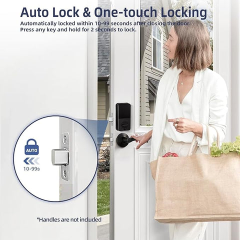 Keyless Deadbolt with Electronic Keypad, Smart Door Lock, Anti-Peek Password Entry