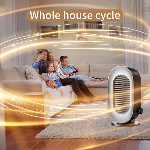 Portable Space Heater Indoor, 3 Modes Portable Small Electric Heaters, Portable Heater with Overheat and Tip-Over Protection for Fast, Quiet and Energy Efficient Heating (Grey Black)