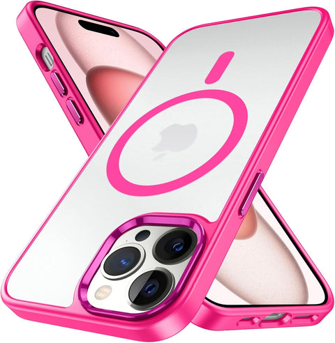 FNTCASE COVER for iPhone 11 12 13 14 15 16 & 17 Phone, Pro and Pro Max | Magnetic Frosted Translucent Slim Shockproof Cell Phone Cover | Military Grade Protection Drop Proof Tough Protective Cases