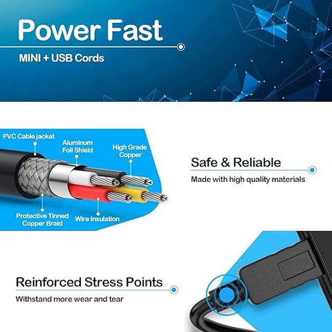 Solutions 3 meter / 10ft long MINI USB Data & Charging Power Cable Lead Compatible With- Nextbase 312GW - Car Dash Cam - Video Vehicle Recorder Camera