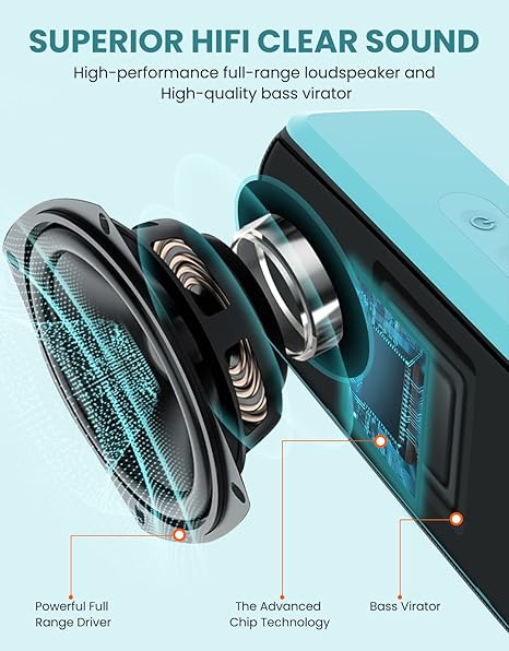 Bluetooth Speaker,Wireless Portable Speakers with TWS, 16H Playtime,Loud Clear Sound for Home,Travel and Outdoor,Handfree Calls Compatible with for iPhone