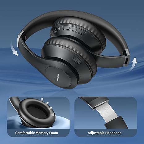 Wireless Bluetooth Headphones, 65H Playtime, 6 EQ Sound Modes, HiFi Stereo Over Ear Headphones with Microphone, Foldable Lightweight Bluetooth 5.3 Headphone for Travel/Office/Cellphone/PC