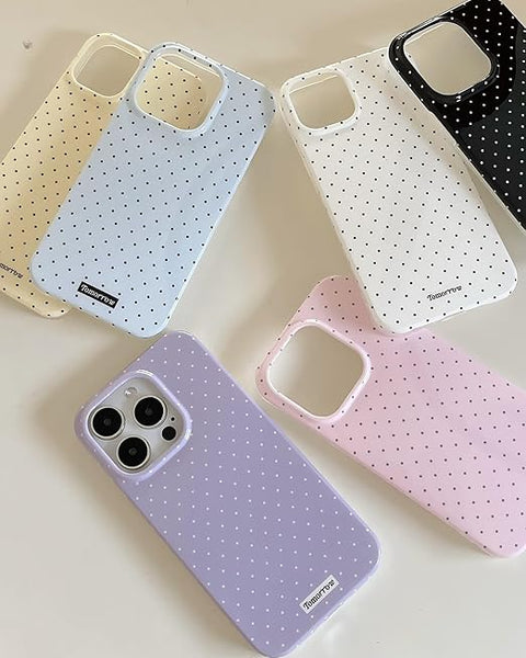 Compatible with iPhone 13/iPhone 14 Case with Cute Fashion Polka Dot Aesthetics Design Simple Case for Soft TPU Slim Protection Case for iPhone 13/14-White