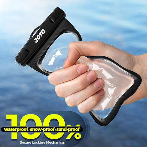 Universal Waterproof Phone Case for iPhone 16 15 14 13 Plus Pro Max, IPX8 Cellphone Dry Bag 12 11 Pro Max XR X 8 7 6S Plus SE, Galaxy S23 S22 S21 S20+ S20 S10 Plus Note, Pixel -Black