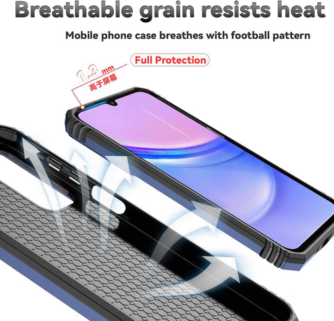 for Samsung Galaxy A16 5G Case with Camera Lens Cover HD Screen Protector, Dual Layer Military-Grade Drop Tested Magnetic Ring Holder Kickstand Protective Phone Case for Samsung Galaxy A16 5G (Navy)