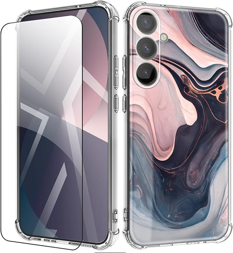 for Samsung Galaxy S24 Plus Case [Marble Slim]+[Anti-Drop Shockproof Protective] Soft TPU Women Stylish Phone Covers 6.7 Inch (Alpine Lake)