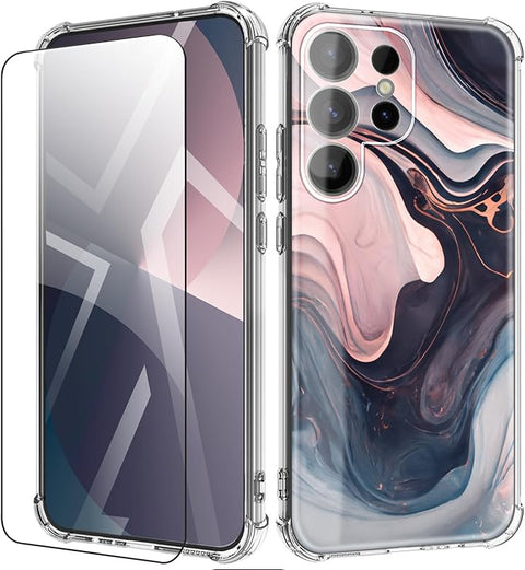 for Samsung Galaxy S24 Plus Case [Marble Slim]+[Anti-Drop Shockproof Protective] Soft TPU Women Stylish Phone Covers 6.7 Inch (Alpine Lake)