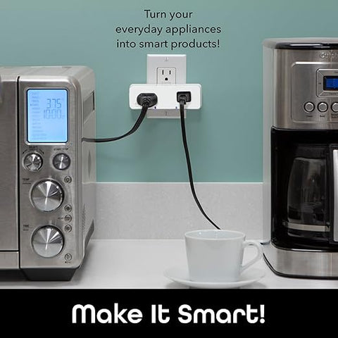 Switch Duo Double Smart Plug, White, 2 Outlets – No Hub Compatible with Alexa and Google Assistant, Requires 2.4 GHz Wi-Fi