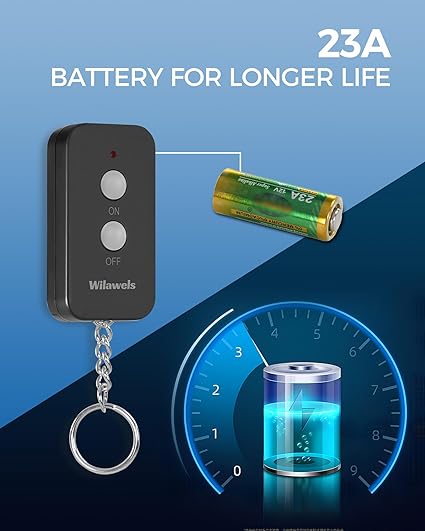 Remote Control Outlet Plug Wireless On Off Power Switch, Black Remote Light Switch Wireless for Lamp, Light, Fan, Programmable, Compact and Portable, 100ft RF Range, FCC Certified, Battery Included