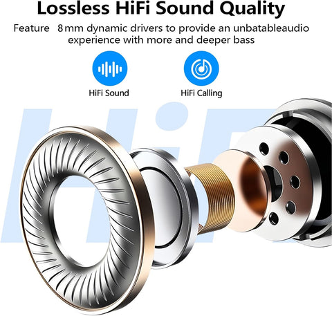Wireless Earbuds Bluetooth 5.3 in Ear Buds Light Weight Headphones,Deep Bass Sound,Built in Mics Headset,Clear Calls Earphones for Sports Workout