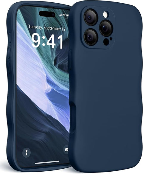 Magnetic for iPhone 16 Pro Max Case, [Full Camera Protection][Compatible with MagSafe] Cute Wave Frame Silicone Shockproof Protective Phone Case for iPhone 16 Pro Max 6.9"