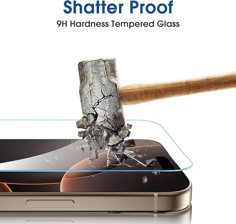 Auto-Alignment OneTouch for iPhone 16 Pro Max [6.9''] Screen Protector + Camera Lens Protector, Tempered Glass, 30 seconds Installation, Bubble Free, Case Friendly, Anti-Scratch [2+2 Pack]