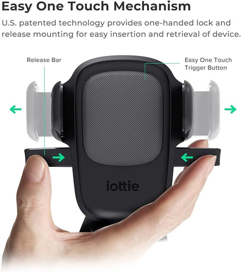Easy One Touch Signature Dashboard & Windshield Universal Car Mount Phone Holder Desk Stand with Suction Cup Base and Telescopic Arm for iPhone, Samsung, Google, More Smartphones