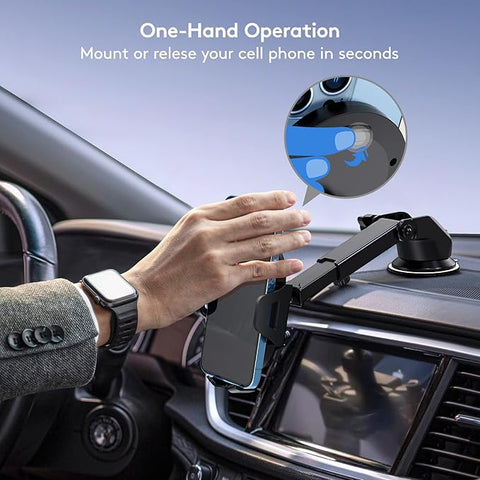 Universal Car Phone Holder, Strong Suction Cup Super Stable Phone Mount for Car Fit for iPhone 16 15 14 Pro Max All Smartphones