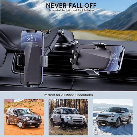 Universal Car Phone GPS Navigator Mount - 3-in-1 Windshield/Dashboard/Air Vent Holder for iPhone & Android GPS Navigator, 360° Adjustable, Cell Phone Camera Mounts -Moblie holders
