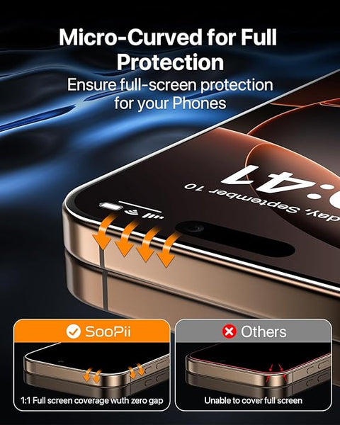 Tempered Glass Screen Protector for iPhone 16 Pro, [Fast and Easy Installation],[Military Grade Protection] Full Coverage Fit Bubble Free Protection for Apple 16 Pro 6.3inch (2-Pack)