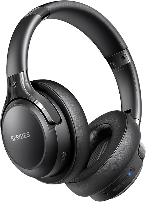 Bluetooth Headphones Over Ear, 65H Playtime and 6 EQ Music Modes Wireless Headphones with Microphone, HiFi Stereo Foldable Lightweight Headsets, Deep Bass for Home Office Cellphone PC Ect.