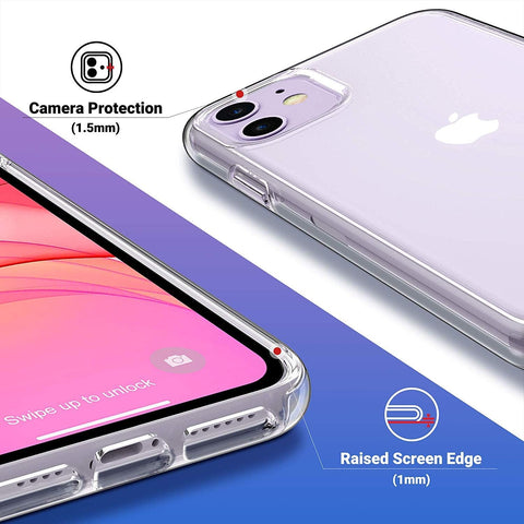 Clear Case Compatible with iPhone 11 6.1-Inch 2019, Transparent Thin Slim Protective Phone Cover